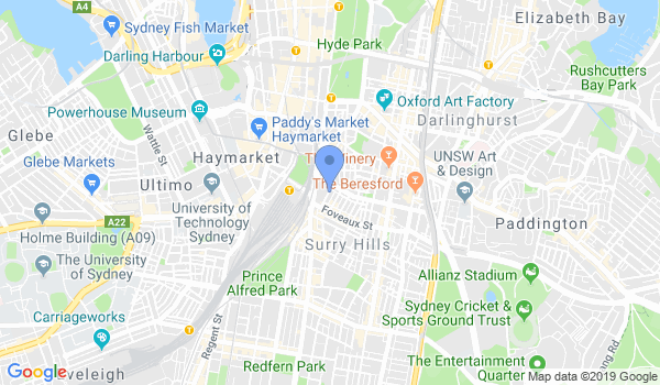 Aikido Australia - Sydney City Centre Dojo location Map