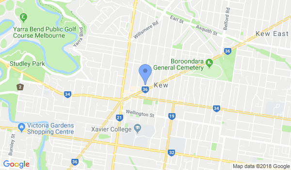 Boroondara Martial Arts Centre location Map