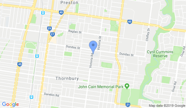 GKR Karate Thornbury location Map