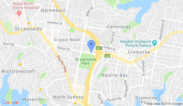 North Sydney Police Citizens Youth Club location Map