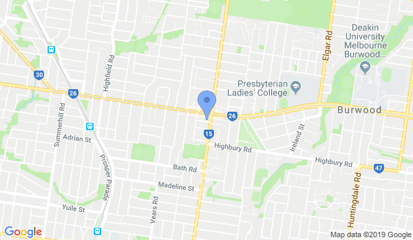 TSKF Burwood Dojo location Map