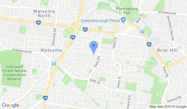 Wing Chun Kung Fu in Greensborough location Map