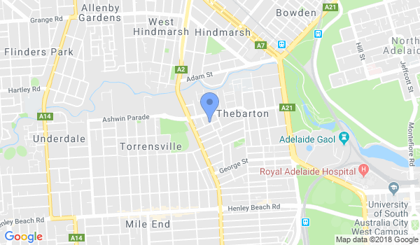 Adelaide Bujinkan Ninjutsu location Map